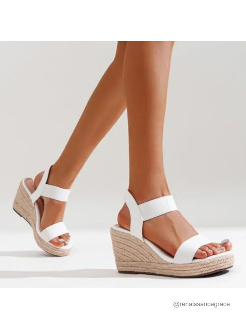 Women's Espadrille Wedge Platform Sandals Ankle Strap Summer